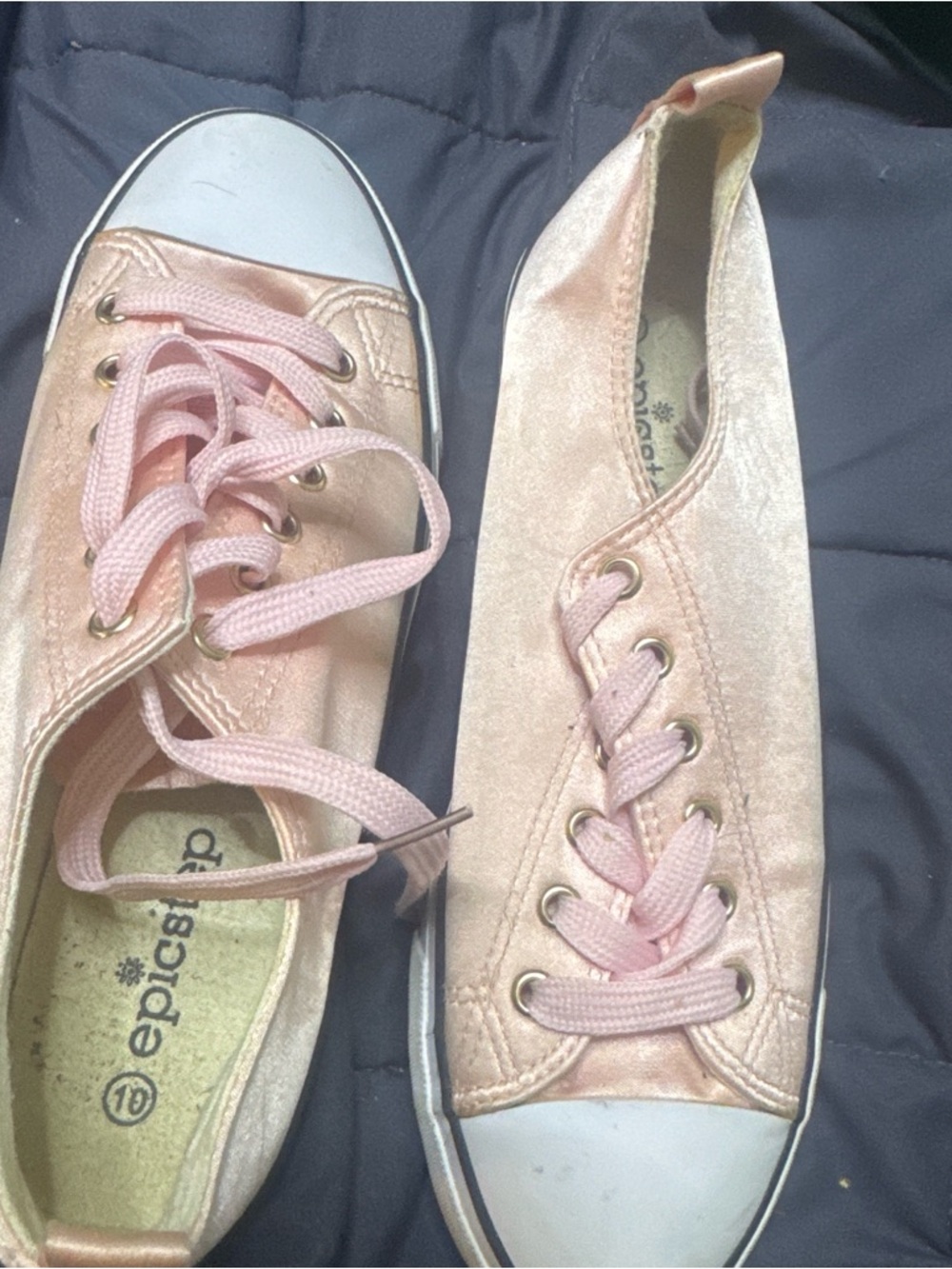 Women’s Pink Satin Low-Top Lace-Up Sneakers